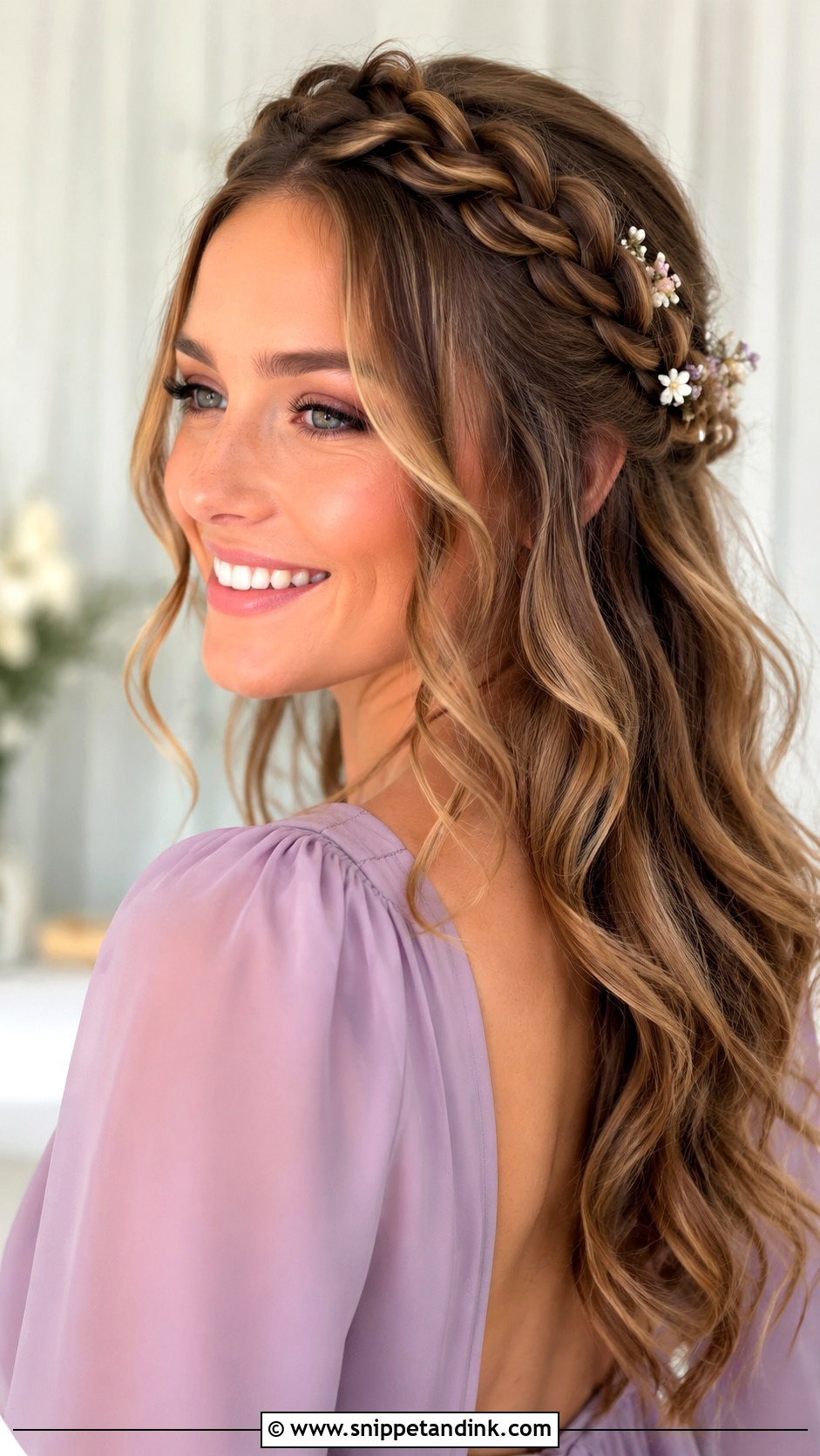 Bridesmaid Crown Braid Long Hair - Snippet and Ink - 25 Brides Maids Hairstyle Long Hair Ideas