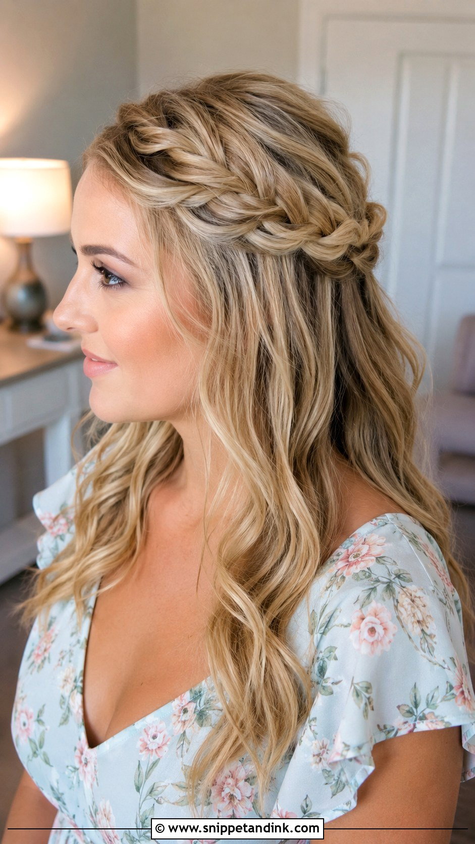 Bridesmaid Crown Braid Medium Hair - Snippet and Ink - 20 Bridesmaid Hair for Medium Length Ideas