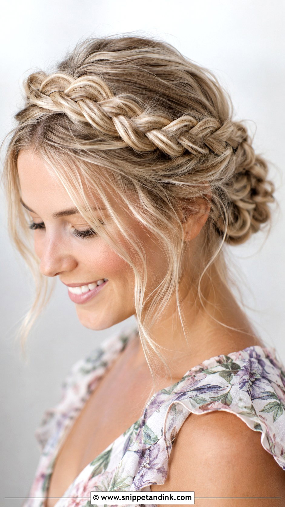 Bridesmaid Crown Braid Updo - Snippet and Ink - 25 Bridesmaid Hair Up Ideas