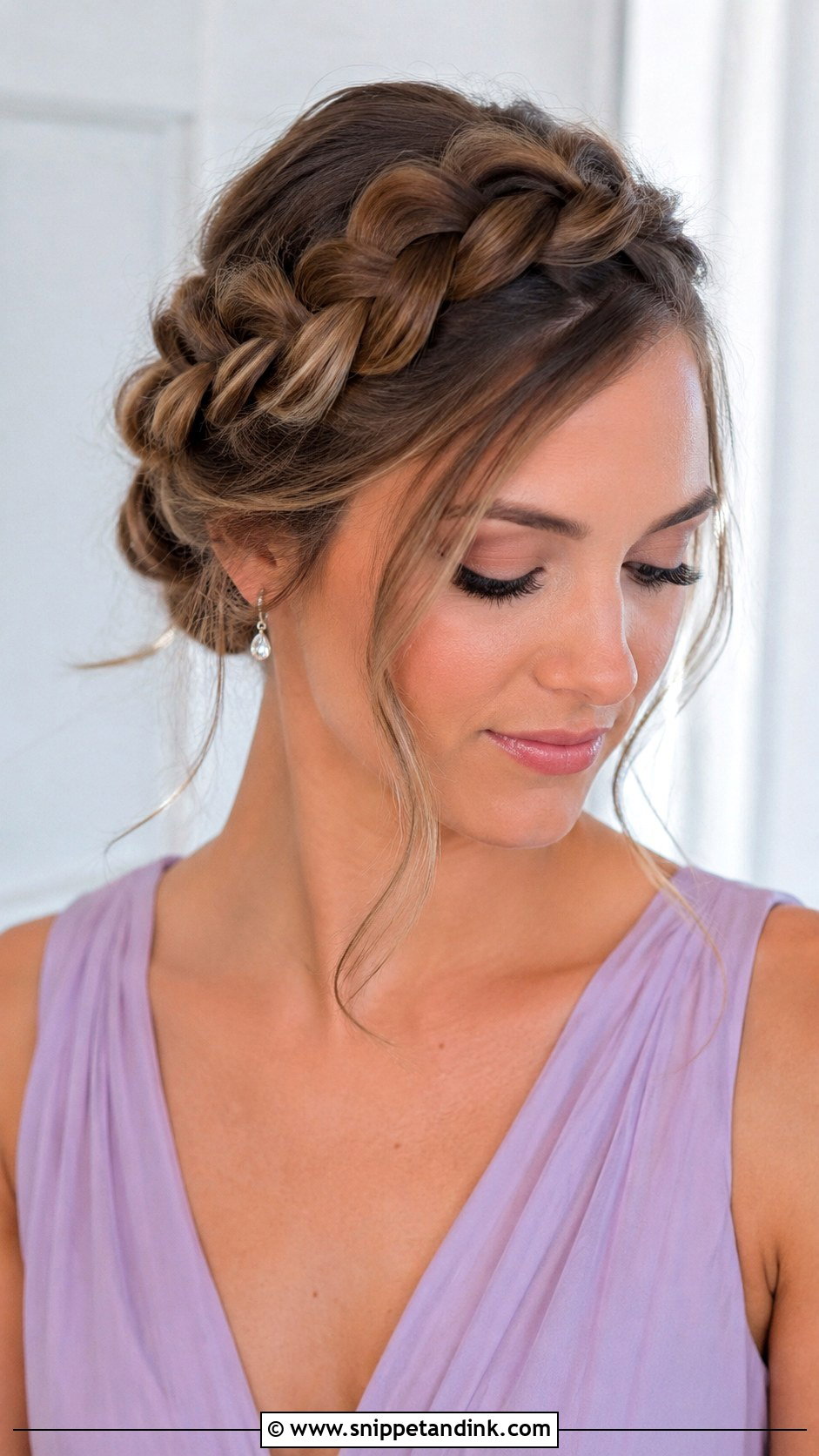 Bridesmaid Crown Braid Updo - Snippet and Ink - 35 Bridesmaid Hair Updo Ideas