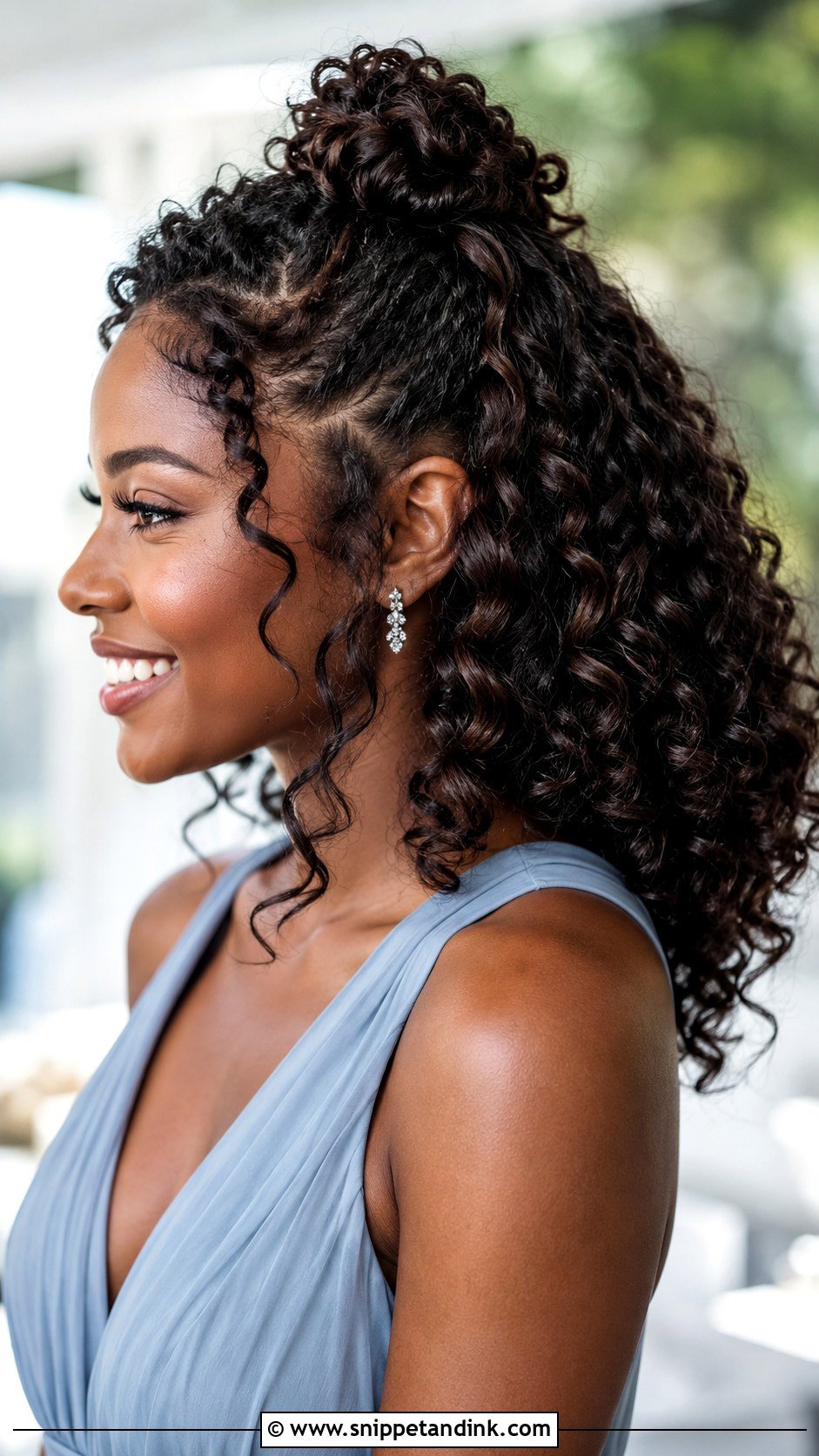 Bridesmaid Curly Half Up Half Down - Snippet and Ink - 25 Bridesmaid Hairstyles Black Women