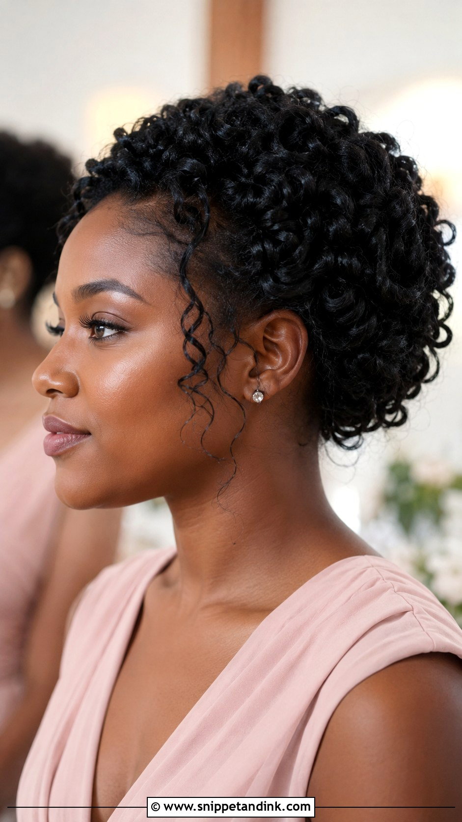 Bridesmaid Curly Updo For Black Women - Snippet and Ink - 25 Bridesmaid Hair Black Women Ideas