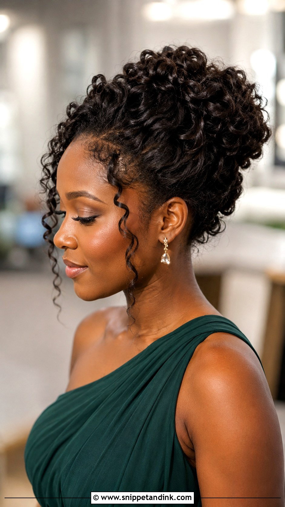 Bridesmaid Curly Updo For Medium Hair - Snippet and Ink - 25 Bridesmaid Hairstyles Medium Length Updo