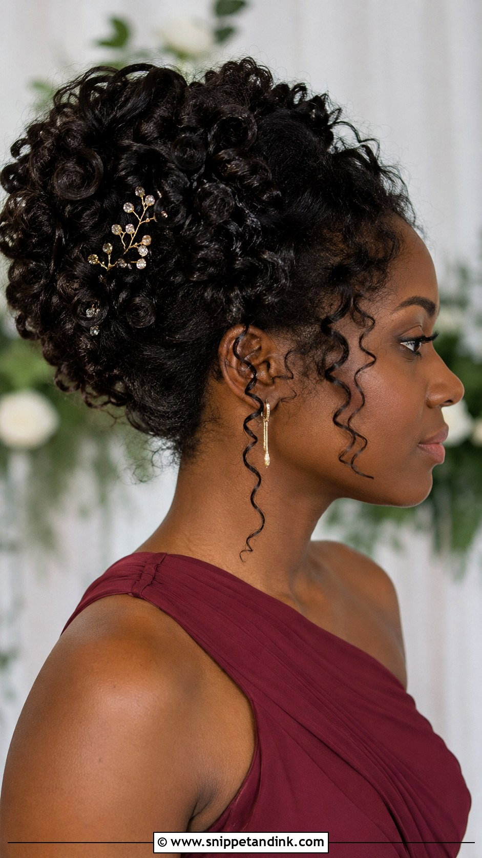 Bridesmaid Curly Updo Hairstyle - Snippet and Ink - 20 Braidsmaid Hairstyles