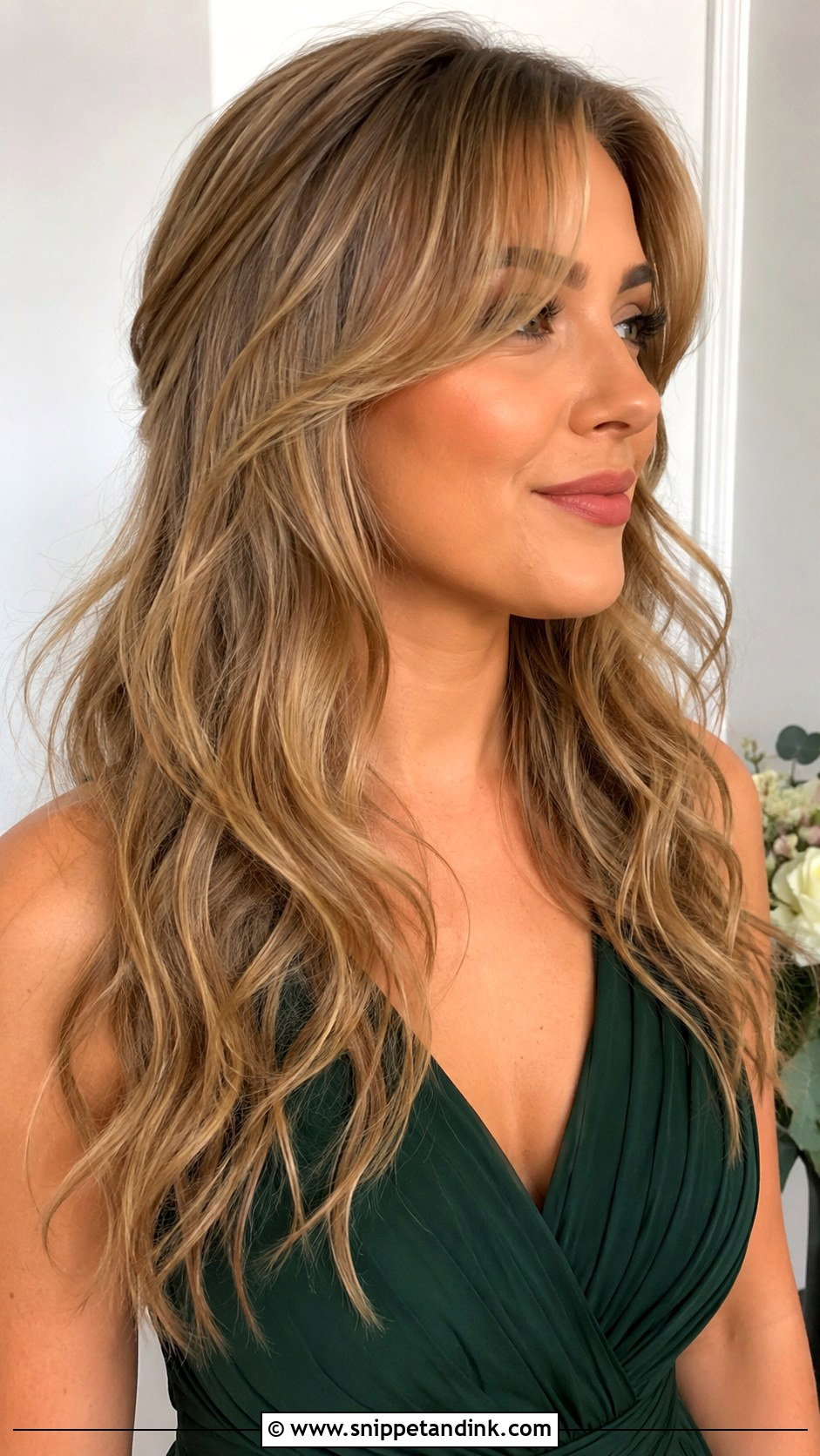Bridesmaid Down Hair With Curtain Bangs - Snippet and Ink - 30 Bridesmaid Hairstyles Down