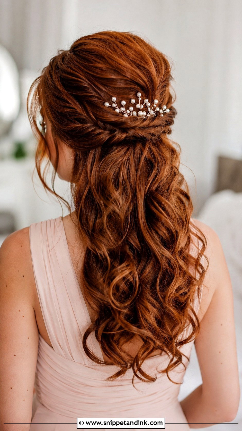 Bridesmaid Down Half Up Curls - Snippet and Ink - 20 Hair Styles for Bridesmaids Down