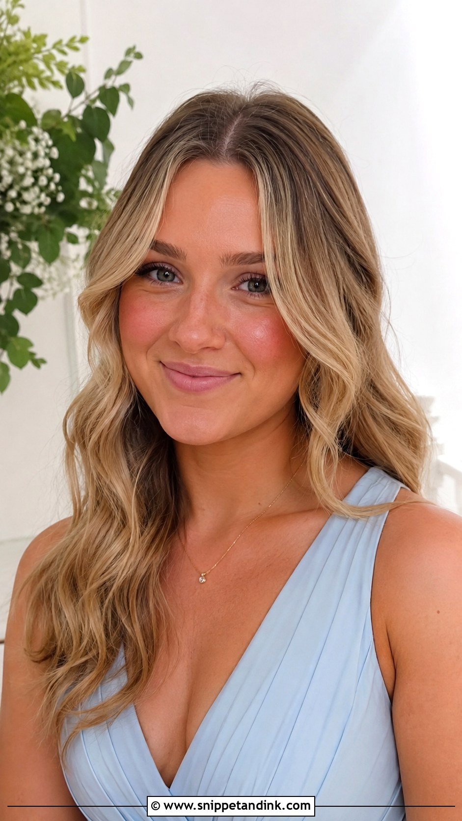 Bridesmaid Down Middle Part Waves - Snippet and Ink - 20 Hair Styles for Bridesmaids Down