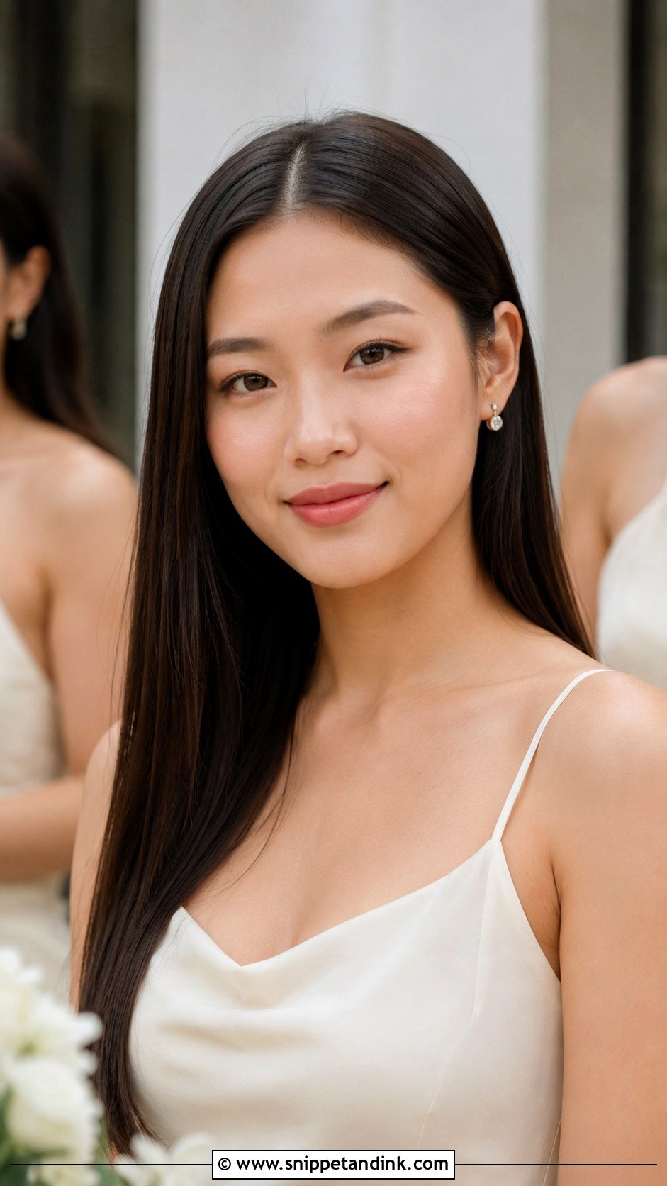 Bridesmaid Down Sleek Straight Hair - Snippet and Ink - 20 Hair Styles for Bridesmaids Down