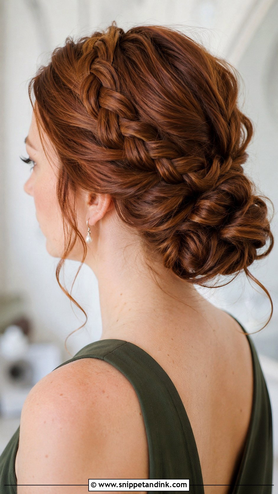 Bridesmaid Dutch Braid Bun - Snippet and Ink - 25 Bridesmaid Braid Hairstyles