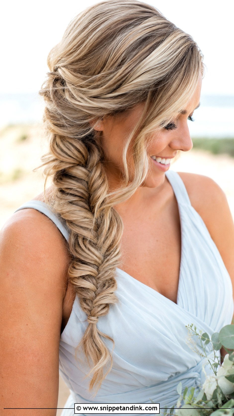 Bridesmaid Fishtail Braid - Snippet and Ink - 25 Bridesmaid Look Ideas