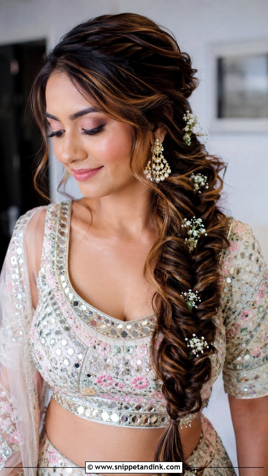 Bridesmaid Fishtail Braid For Indian Wedding - Snippet and Ink - 20 Bridesmaid Hairstyles Indian Wedding