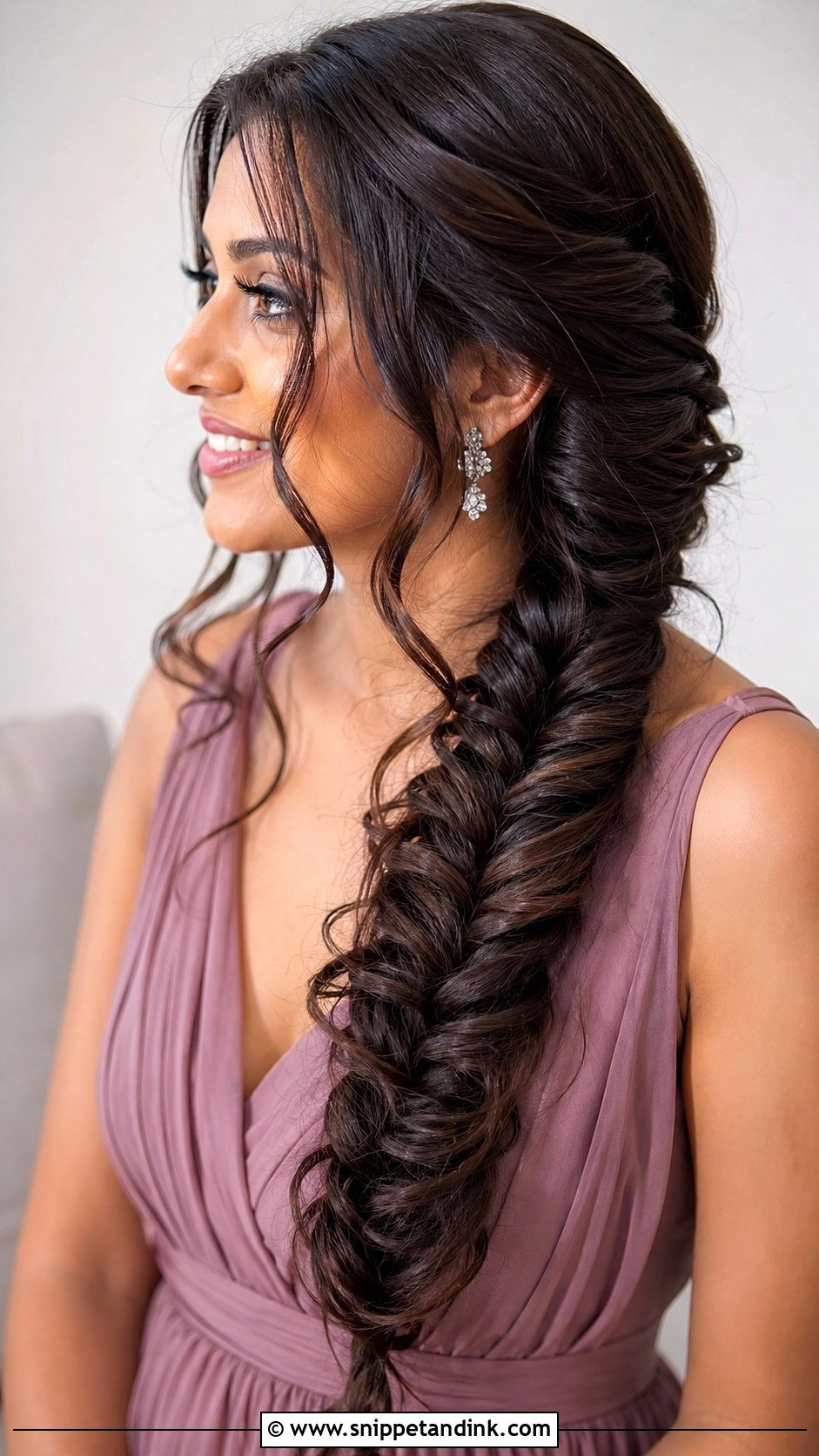 Bridesmaid Fishtail Braid Long Hair - Snippet and Ink - 25 Brides Maids Hairstyle Long Hair Ideas