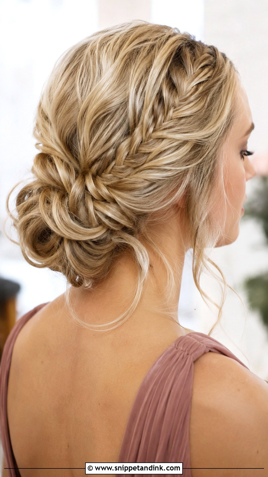 Bridesmaid Fishtail Braid Updo - Snippet and Ink - 35 Bridesmaid Hair Updo Ideas