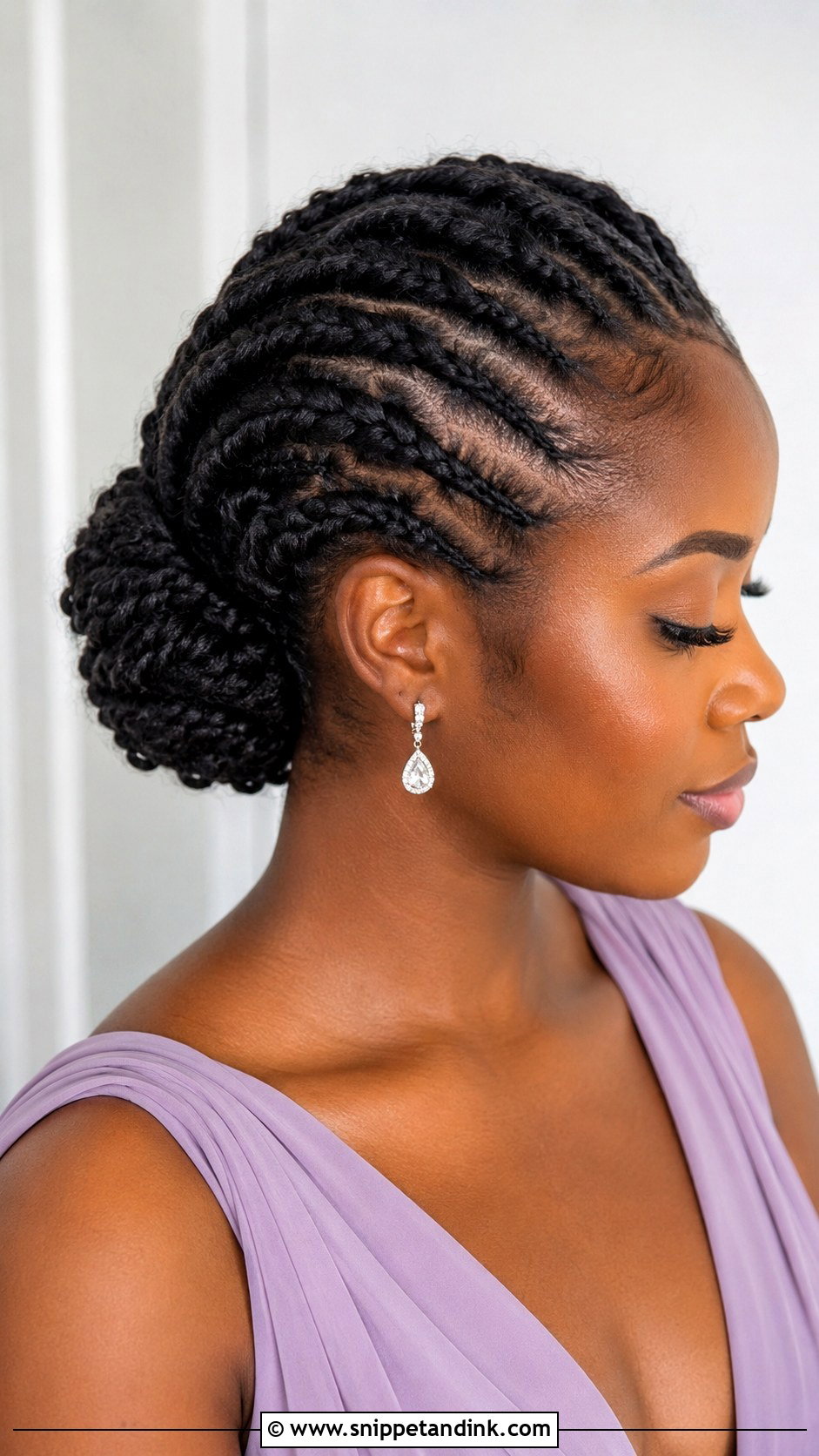 Bridesmaid Flat Twist Bun - Snippet and Ink - 25 Bridesmaid Hairstyles Black Women