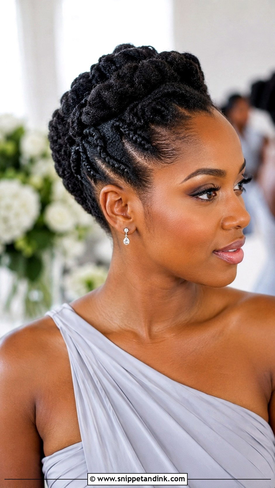 Bridesmaid Flat Twist Updo For Black Women - Snippet and Ink - 25 Bridesmaid Hair Black Women Ideas