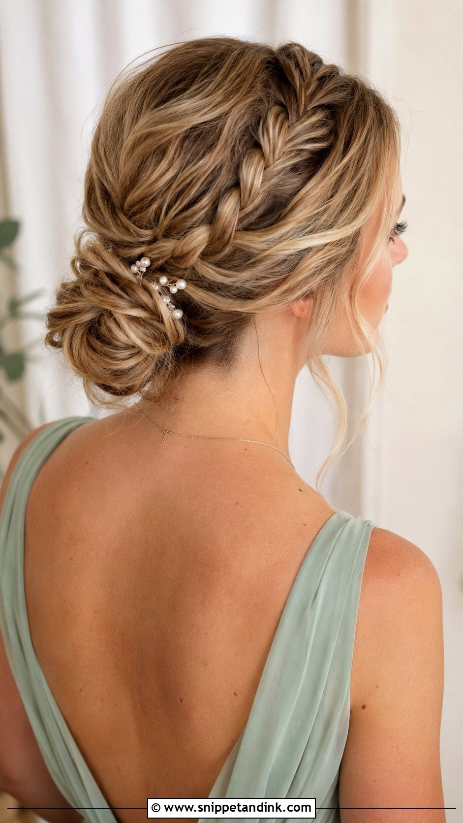 Bridesmaid French Braid Updo - Snippet and Ink - 25 Bridesmaid Hair Braid Ideas