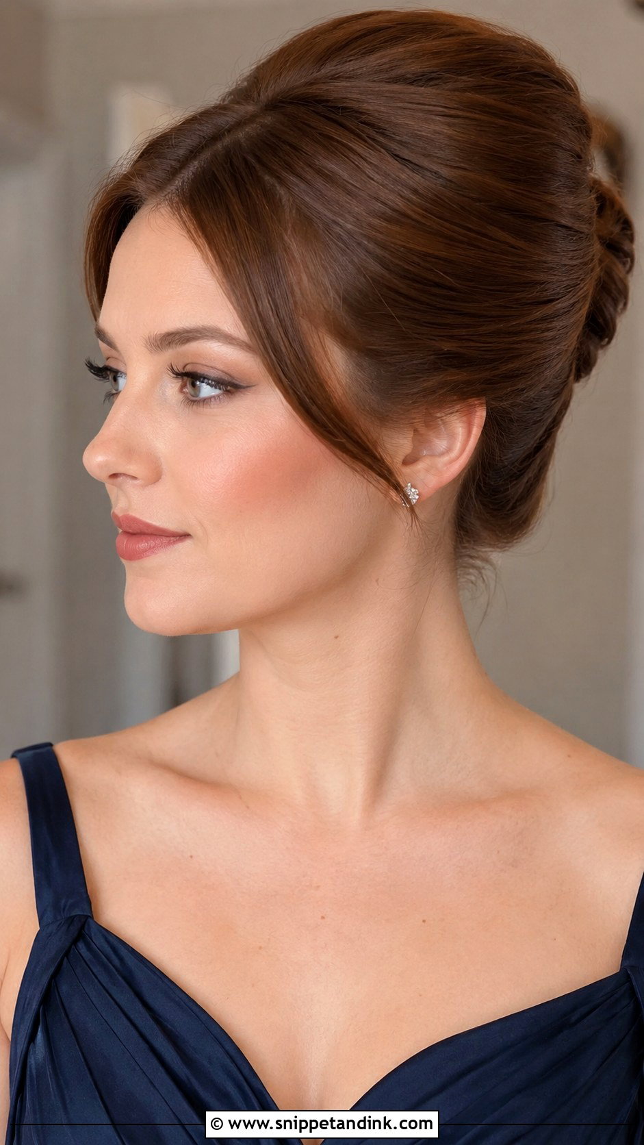 Bridesmaid French Twist And Satin Makeup - Snippet and Ink - 30 Bridesmaid Hair Makeup Ideas