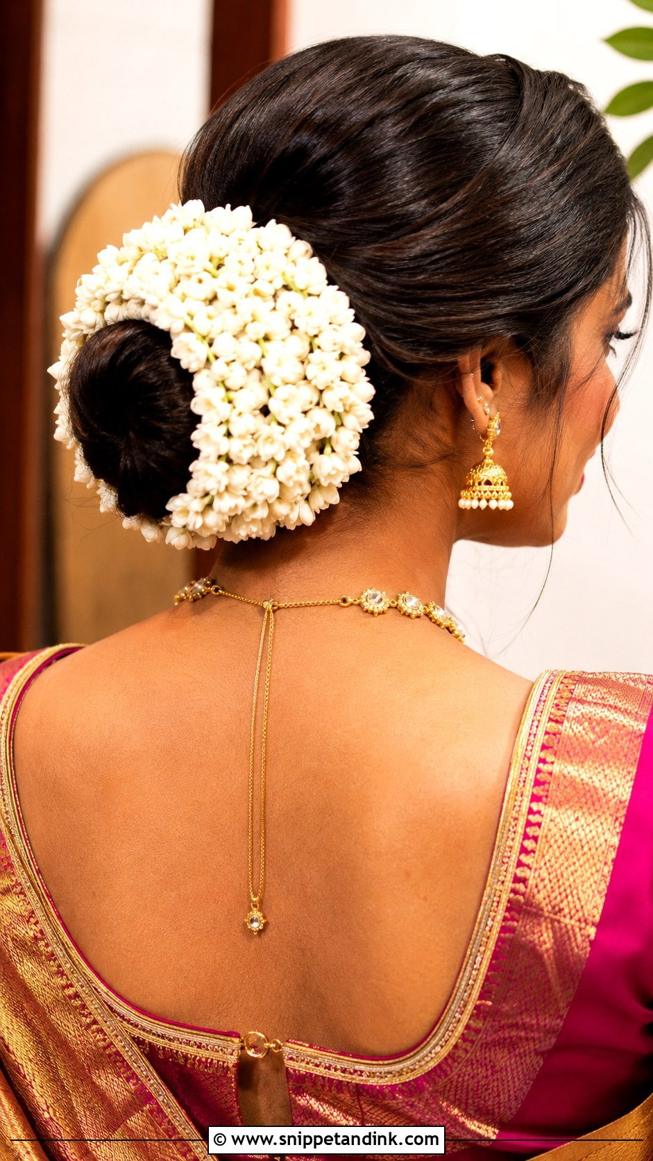 Bridesmaid Gajra Bun For Indian Wedding - Snippet and Ink - 20 Bridesmaid Hairstyles Indian Wedding
