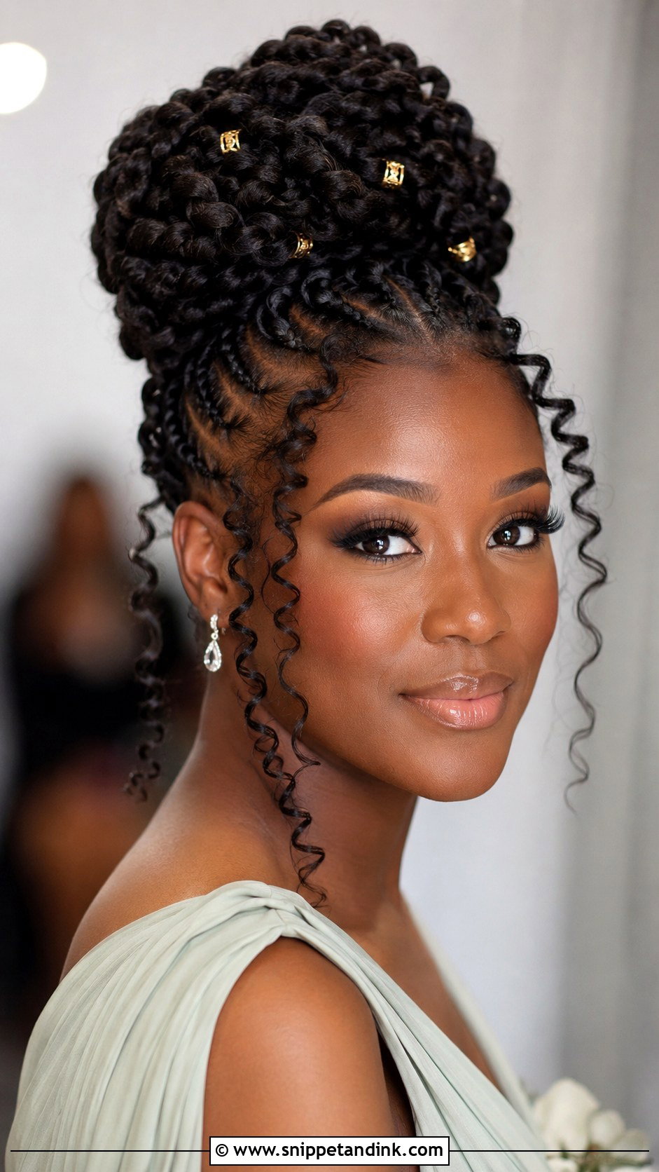 Bridesmaid Goddess Braids Updo - Snippet and Ink - 20 Bridesmaid Hairstyles for Black Women
