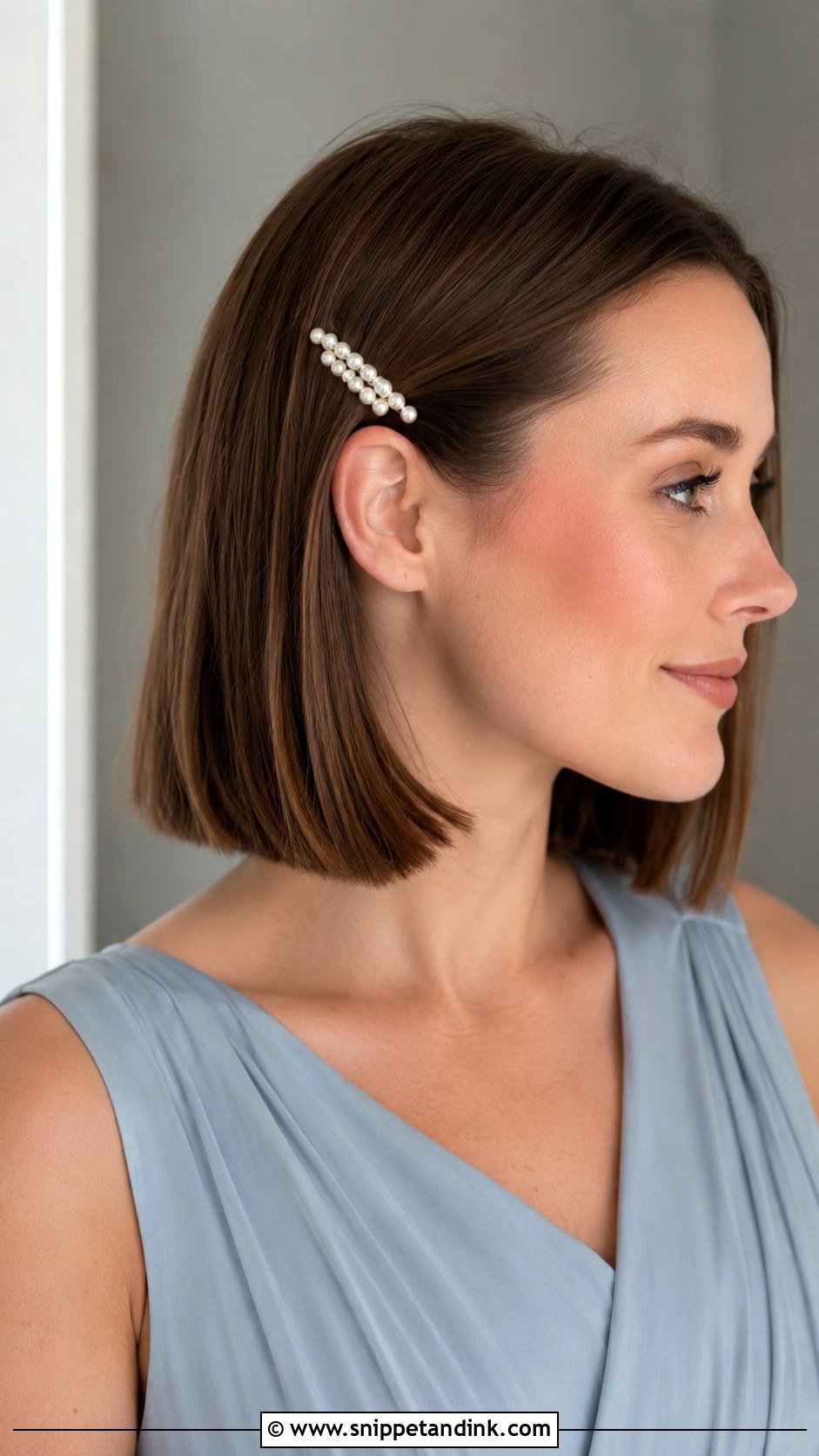 Bridesmaid Hair Blunt Bob With Clip - Snippet and Ink - 25 Bridesmaid Hair Short Shoulder Length Ideas