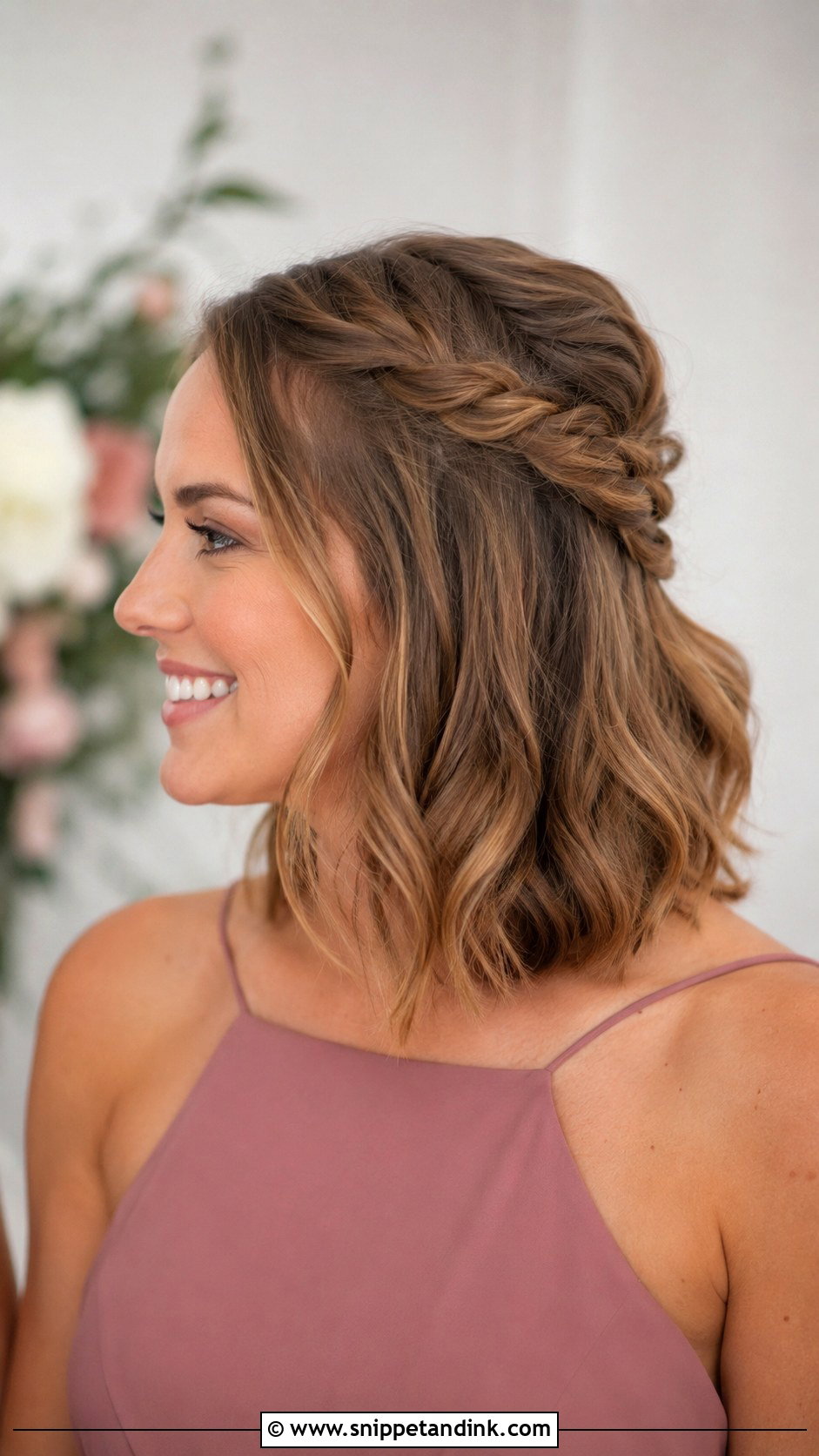 Bridesmaid Hair Braided Half Up Lob - Snippet and Ink - 25 Bridesmaid Hair Short Shoulder Length Ideas