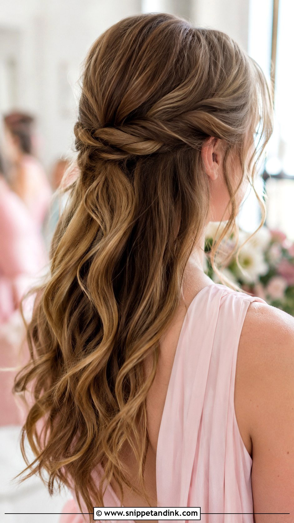 Bridesmaid Hair Down With A Half Up Twist - Snippet and Ink - 30 Bridesmaid Hair Down Ideas
