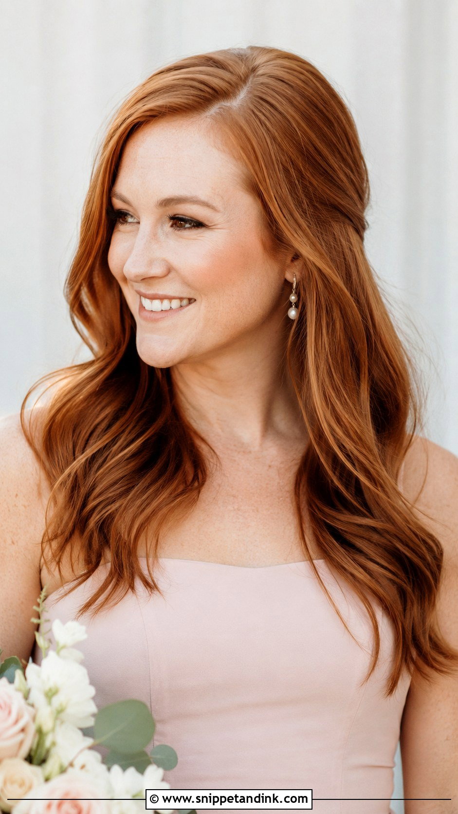 Bridesmaid Hair Down With A Side Part - Snippet and Ink - 30 Bridesmaid Hair Down Ideas