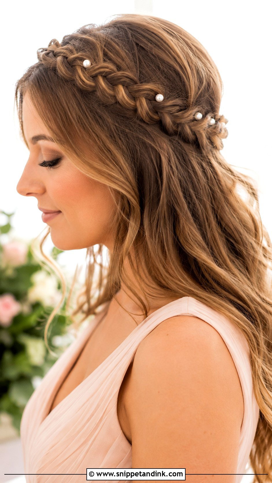 Bridesmaid Hair Down With Crown Braid - Snippet and Ink - 20 Bridesmaids Hairstyles Down