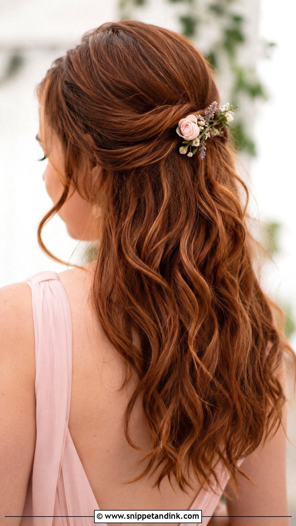 Bridesmaid Hair Down With Floral Clips - Snippet and Ink - 30 Bridesmaid Hair Down Ideas