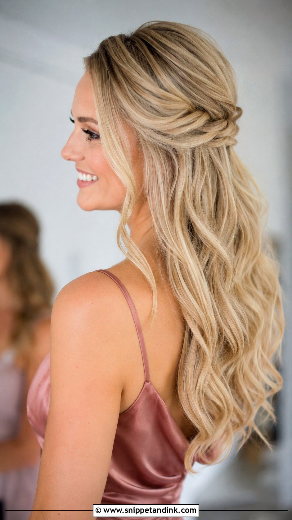 Bridesmaid Hair Down With Half Up Twist - Snippet and Ink - 20 Bridesmaids Hairstyles Down