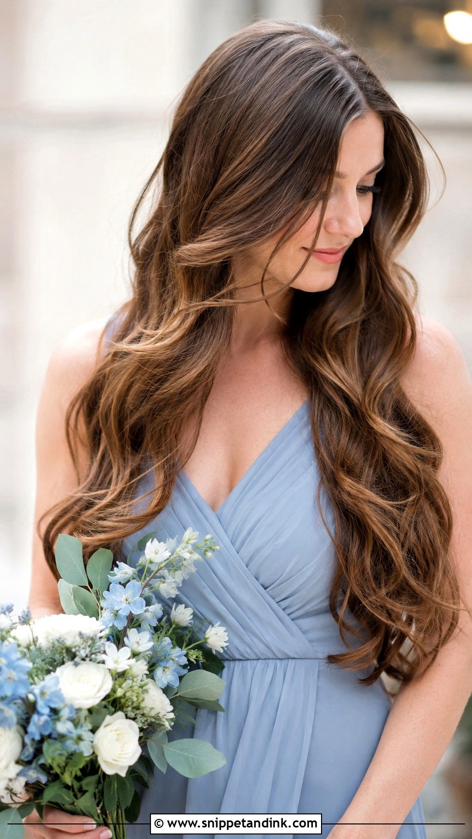 Bridesmaid Hair Down With Loose Waves For Long Hair - Snippet and Ink - 30 Bridesmaid Hair Down Ideas