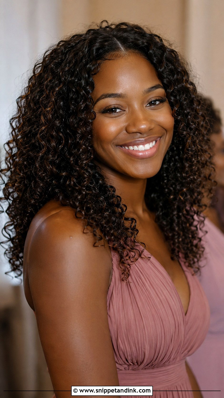 Bridesmaid Hair Down With Natural Curls - Snippet and Ink - 30 Bridesmaid Hair Down Ideas