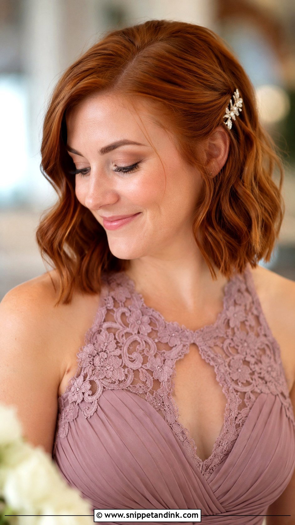 Bridesmaid Hair Down With Short Waves - Snippet and Ink - 20 Bridesmaid Hair Ideas Down
