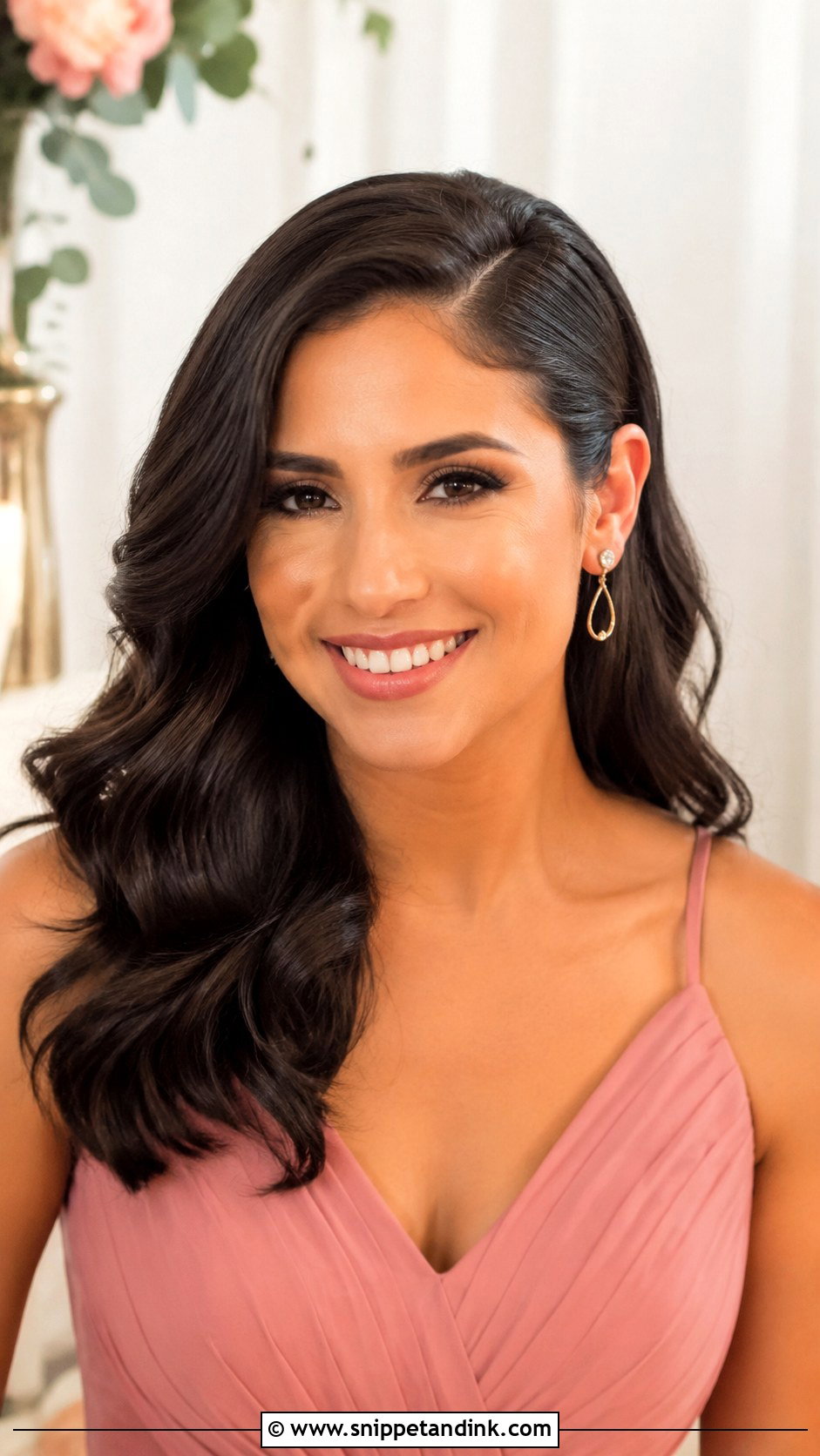 Bridesmaid Hair Down With Side Part Waves - Snippet and Ink - 20 Bridesmaid Hairstyles Down Medium Length