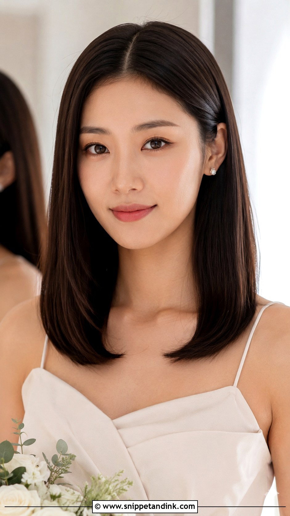 Bridesmaid Hair Down With Sleek Straight Hair - Snippet and Ink - 20 Bridesmaid Hairstyles Down Medium Length