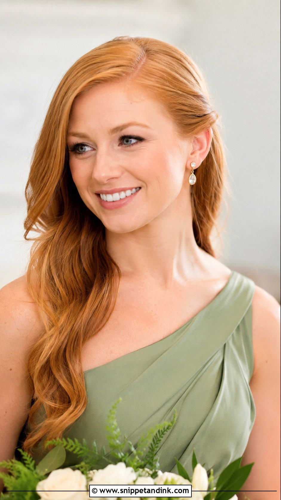 Bridesmaid Hair Down With Tucked Behind Ear - Snippet and Ink - 30 Bridesmaid Hair Down Ideas