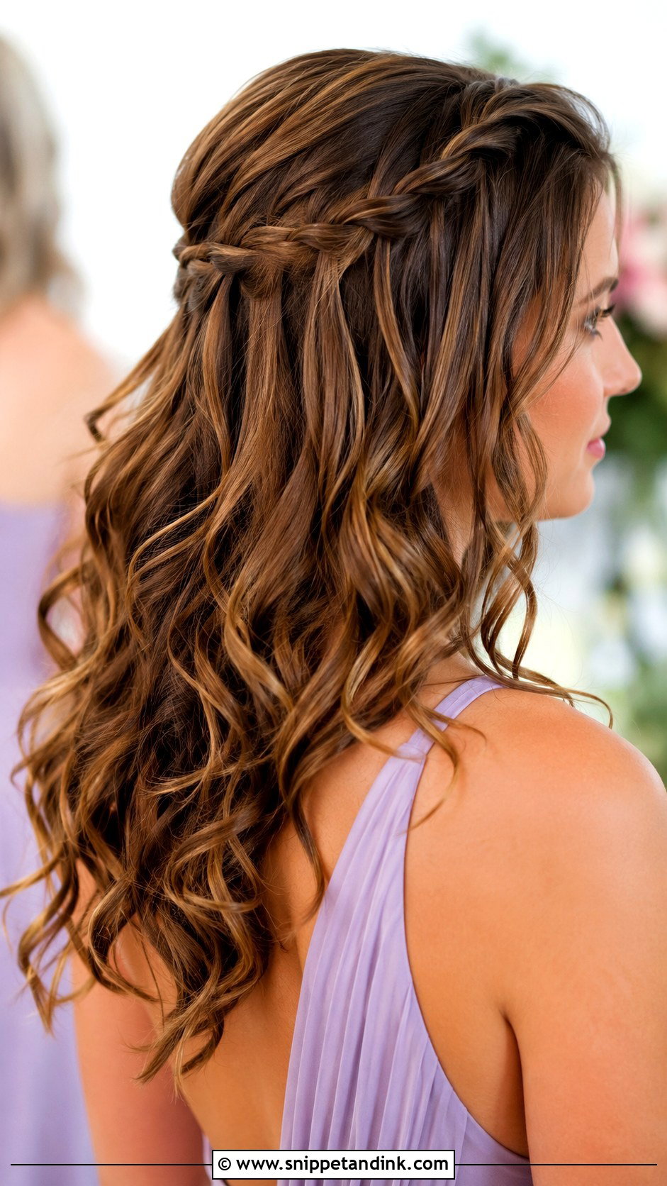 Bridesmaid Hair Down With Waterfall Braid - Snippet and Ink - 20 Bridesmaid Hairstyles Down Medium Length