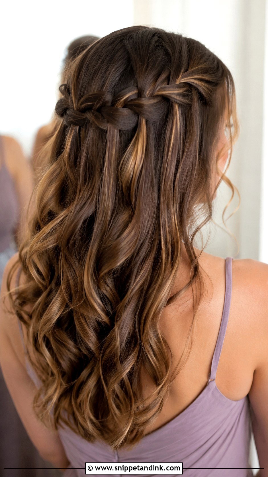 Bridesmaid Hair Down With Waterfall Braid - Snippet and Ink - 20 Bridesmaid Hair Ideas Down