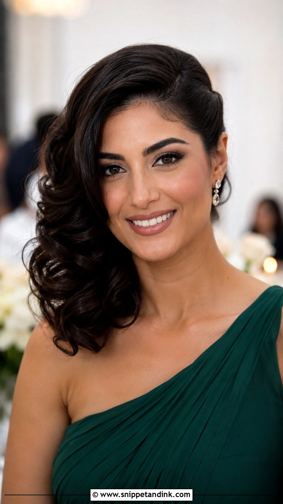 Bridesmaid Hair Side Swept Curls - Snippet and Ink - 25 Bridesmaid Hair Short Shoulder Length Ideas