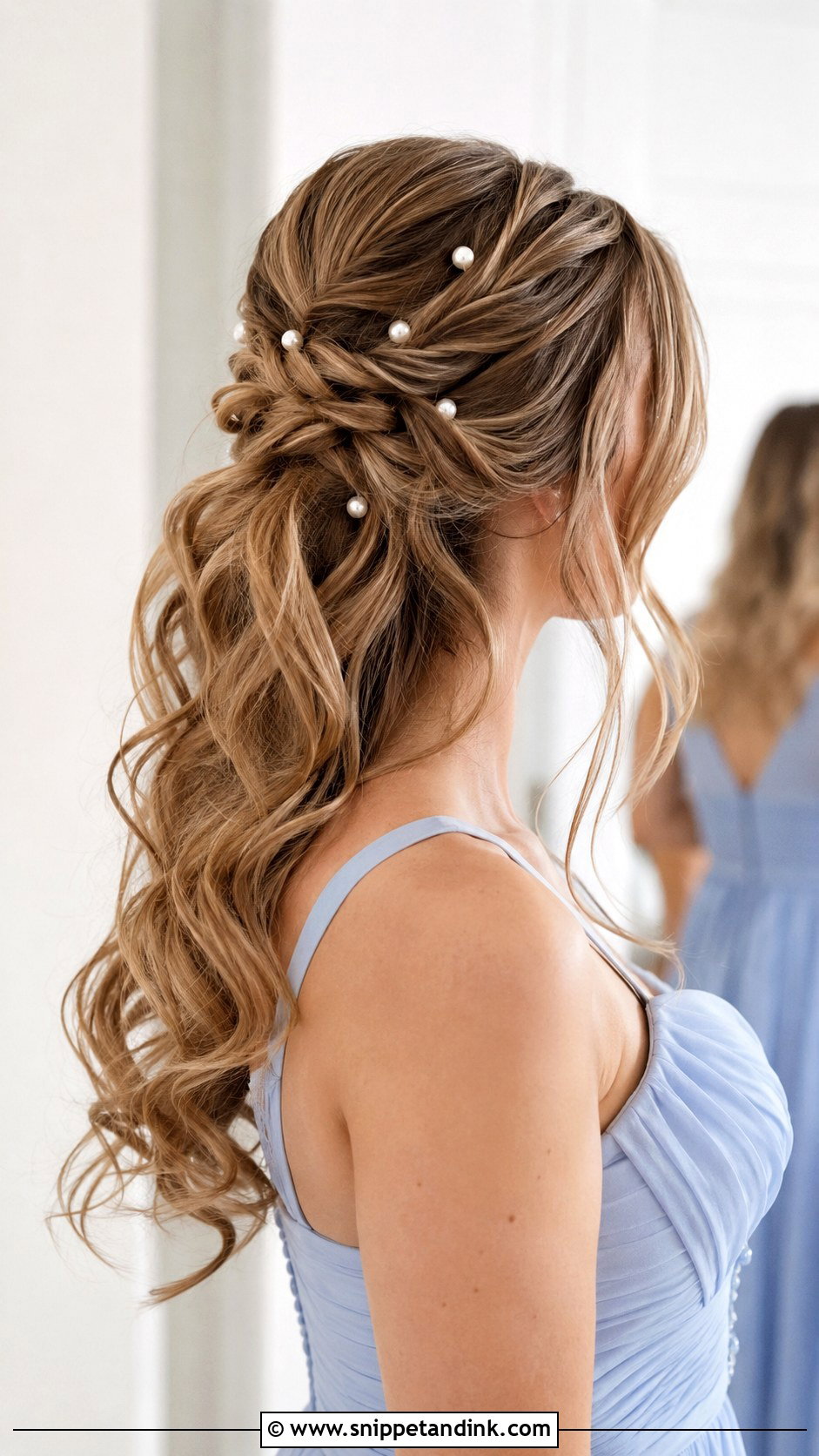 Bridesmaid Hair With Pearl Pins - Snippet and Ink - 25 Bridal Party Hair Ideas