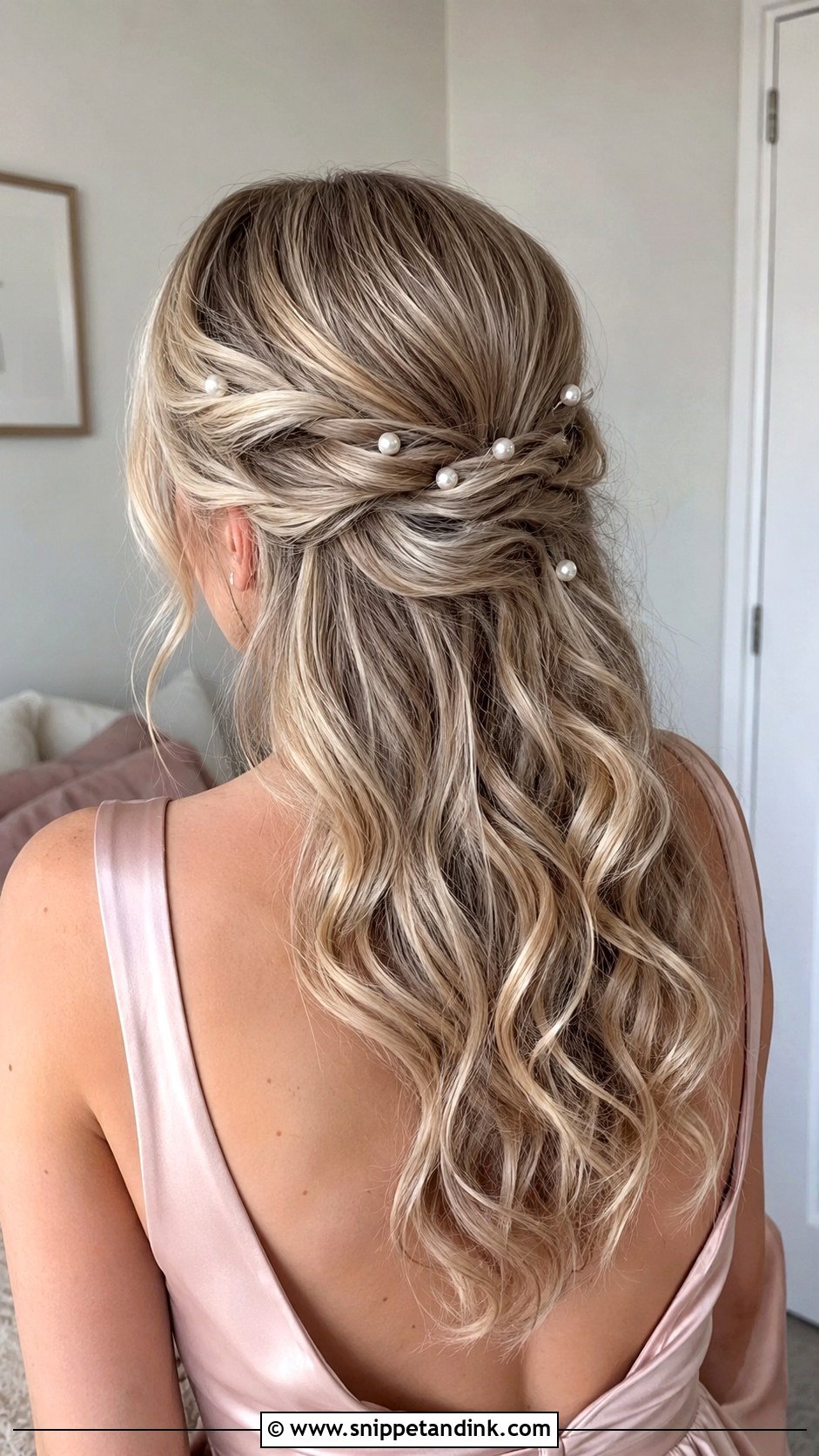 Bridesmaid Hair With Pearl Pins - Snippet and Ink - 25 Wedding Hair for Bridesmaids Ideas