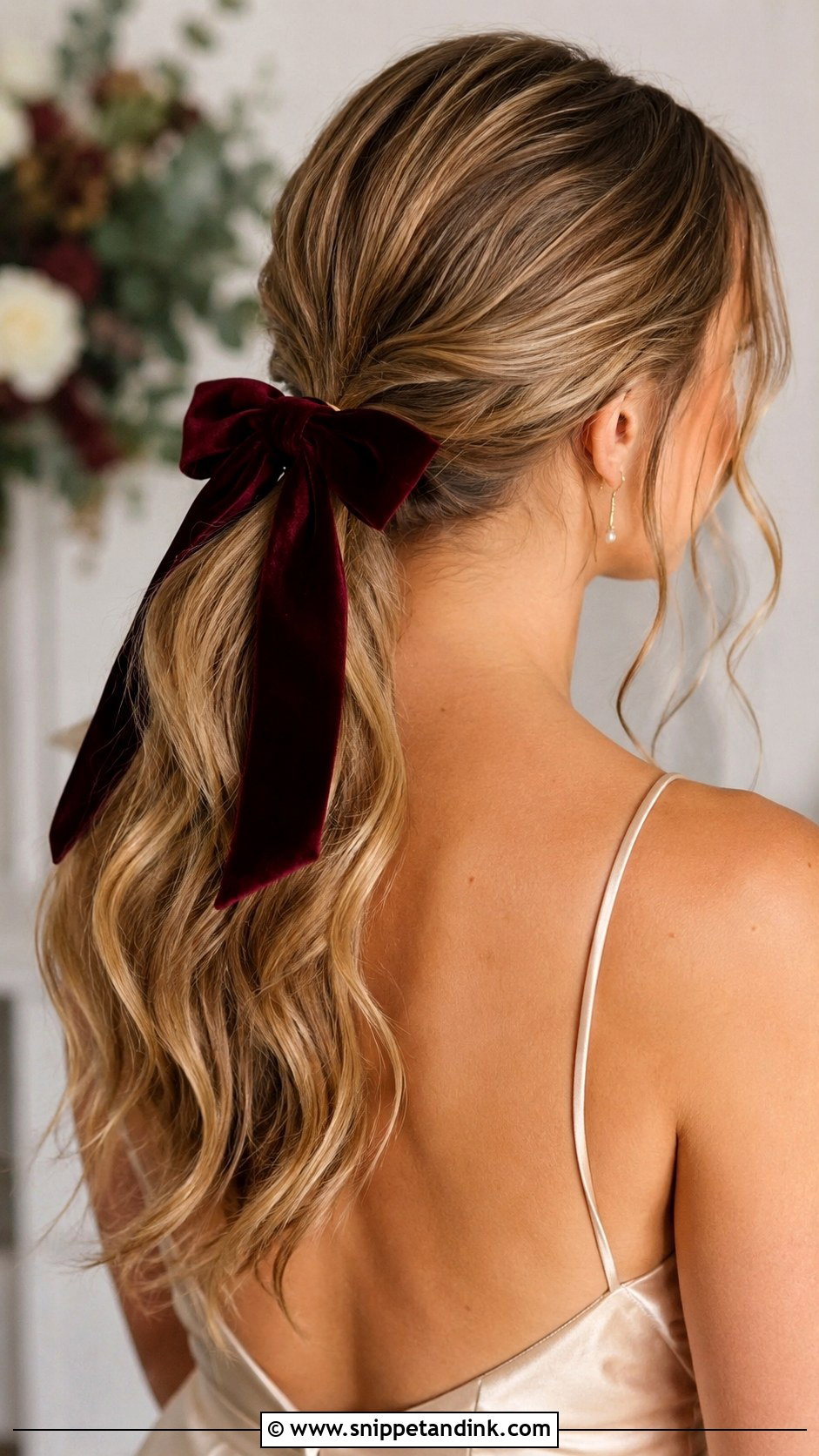 Bridesmaid Hair With Velvet Bow - Snippet and Ink - 20 Fall Bridesmaid Hair Ideas