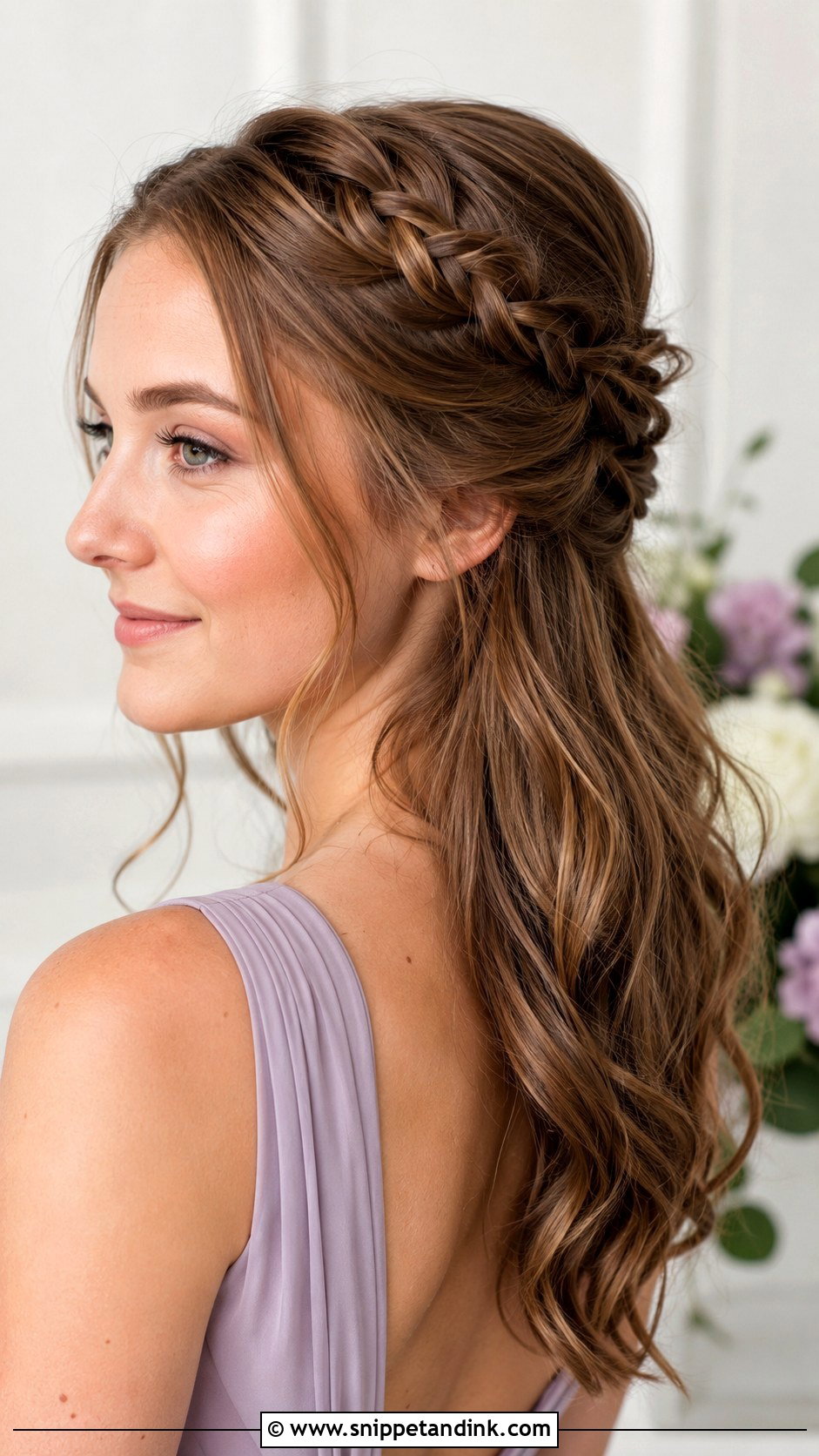 Bridesmaid Half Up Braid - Snippet and Ink - 30 Bridesmaid Hair Inspo Ideas