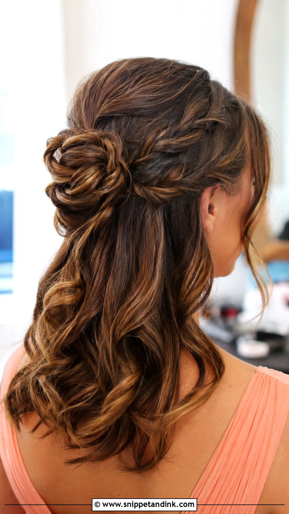 Bridesmaid Half Up Braided Bun - Snippet and Ink - 25 Bridesmaid Hairstyles Medium Length Updo