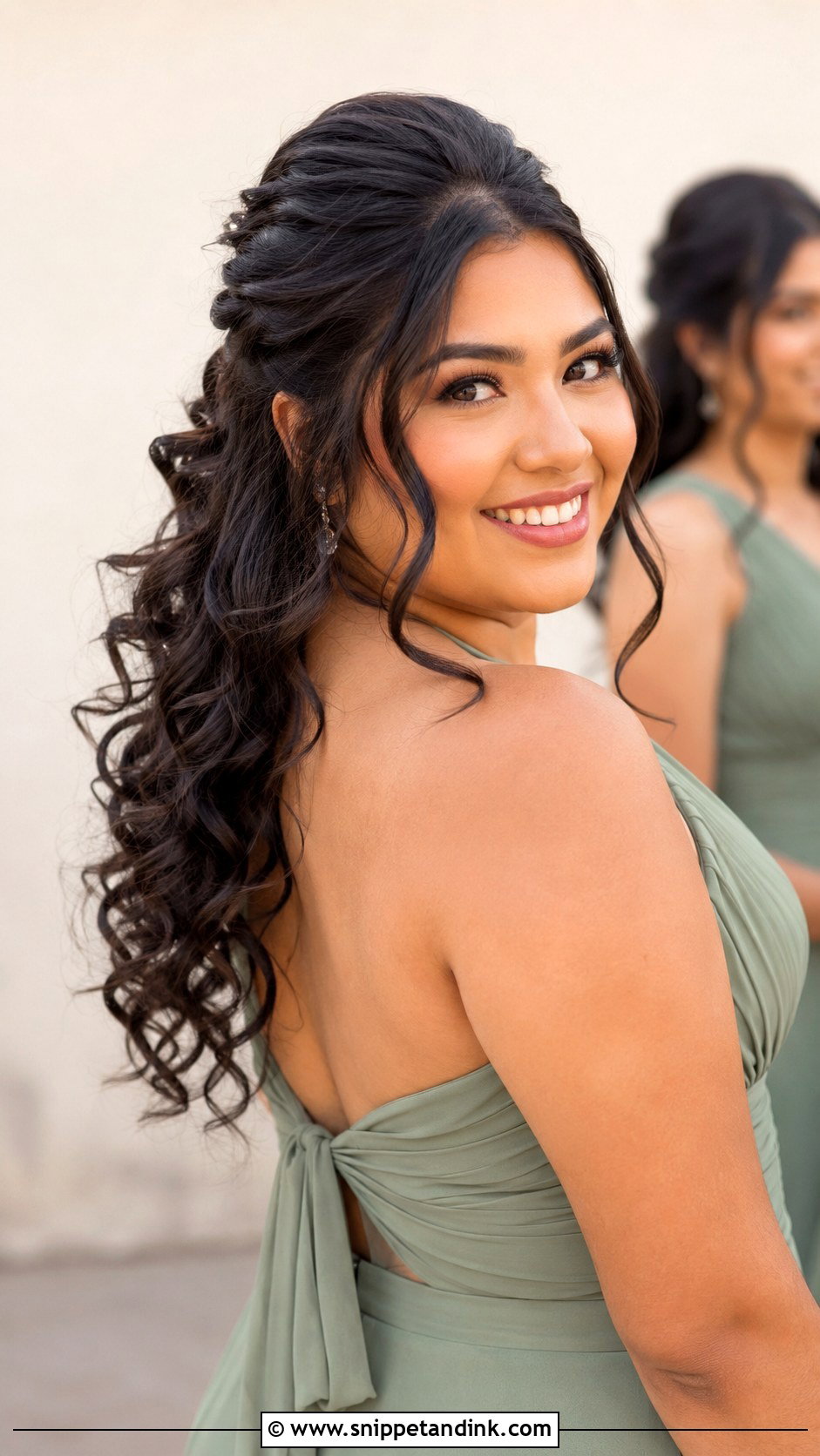 Bridesmaid Half Up Curls - Snippet and Ink - 20 Wedding Hairstyles Bridesmaid Half Up