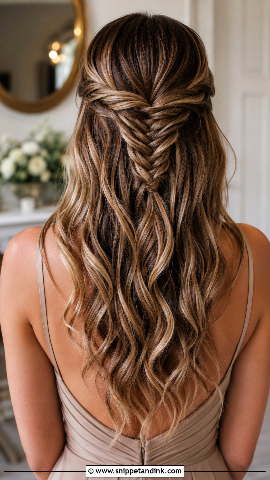 Bridesmaid Half Up Fishtail Braid - Snippet and Ink - 20 Wedding Hairstyles Bridesmaid Half Up