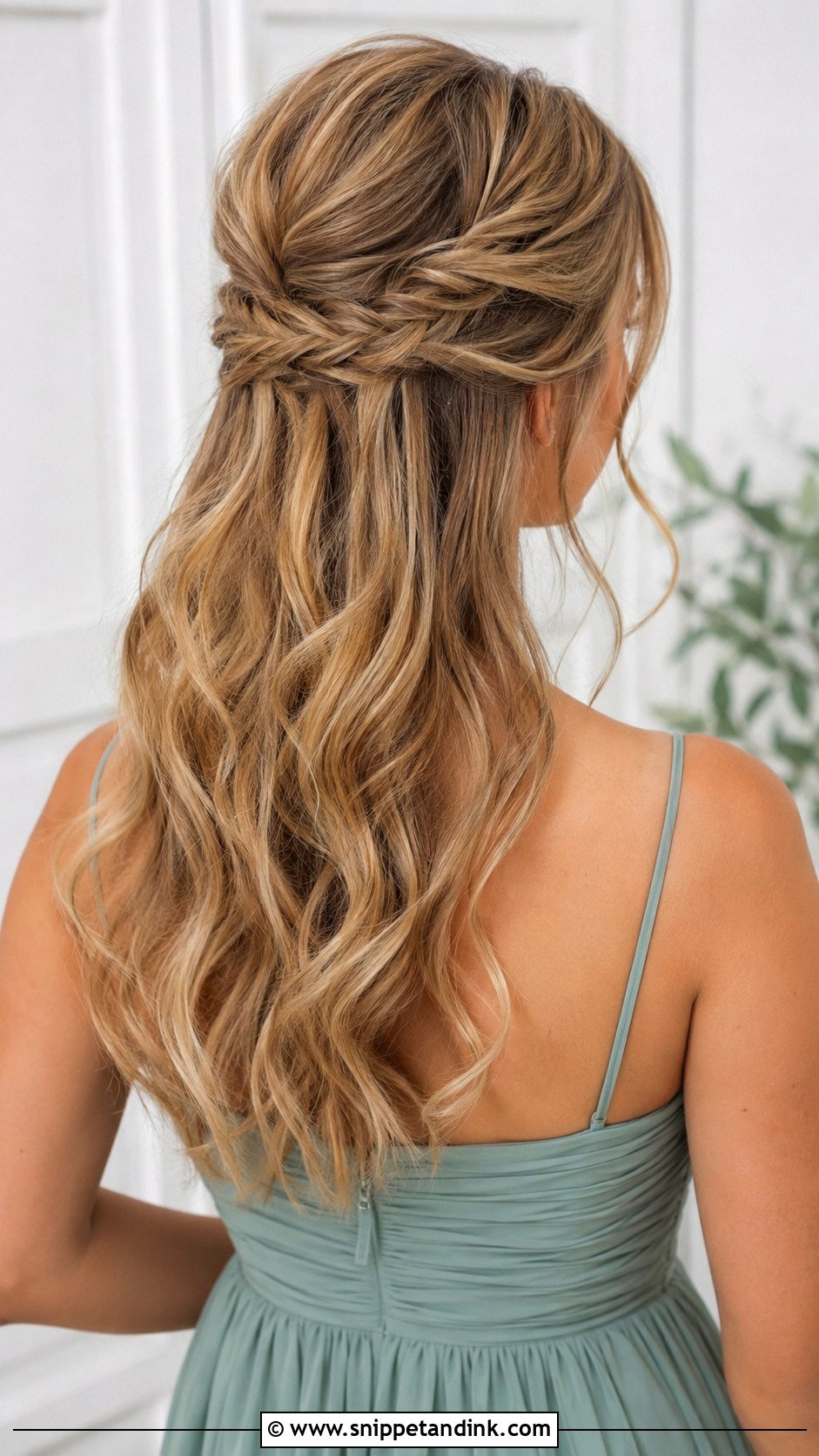 Bridesmaid Half Up Fishtail Braid - Snippet and Ink - 20 Wedding Hair Bridesmaid Half Up Ideas