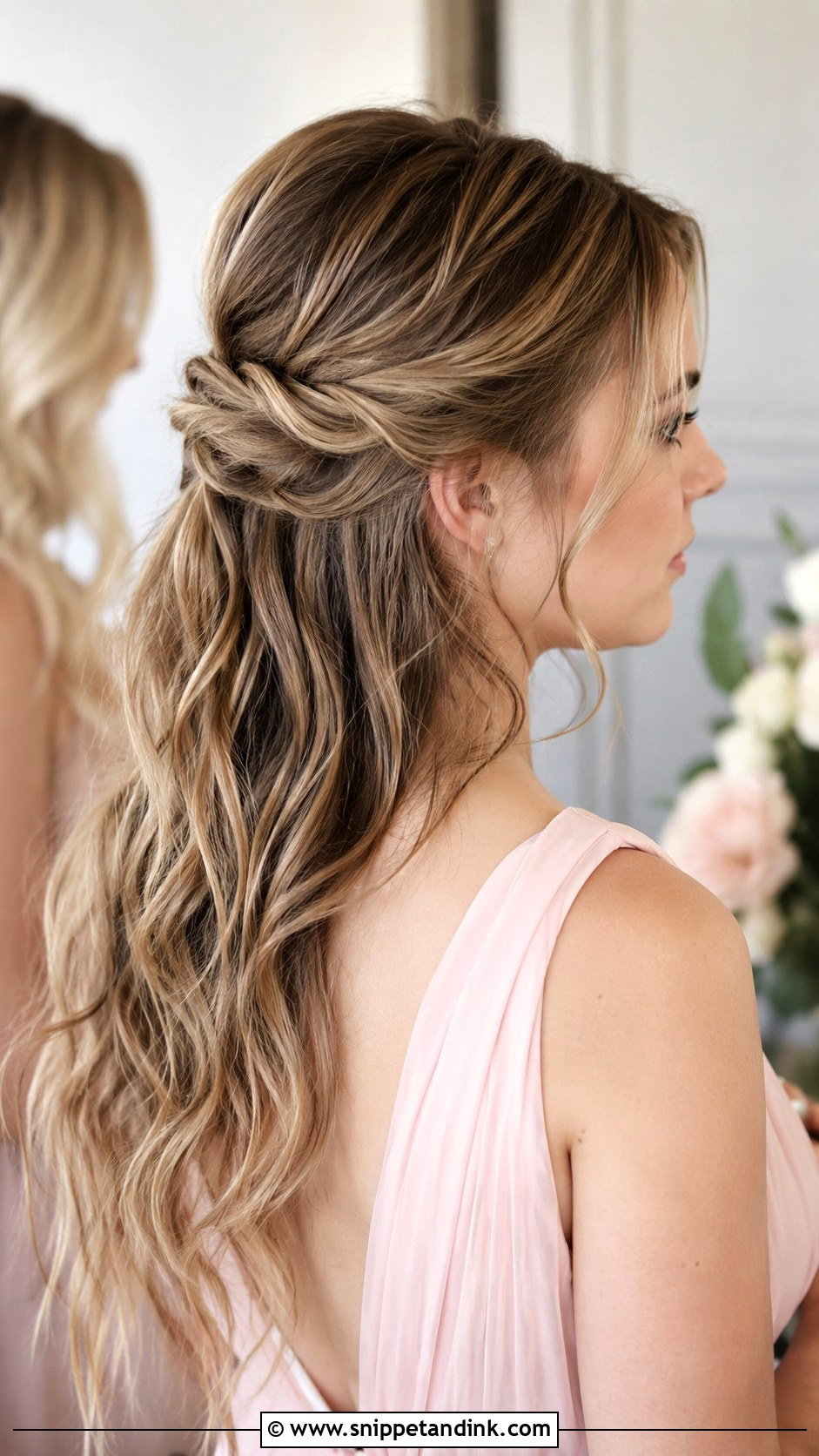 Bridesmaid Half Up Hair - Snippet and Ink - 25 Bridal Party Hair Ideas