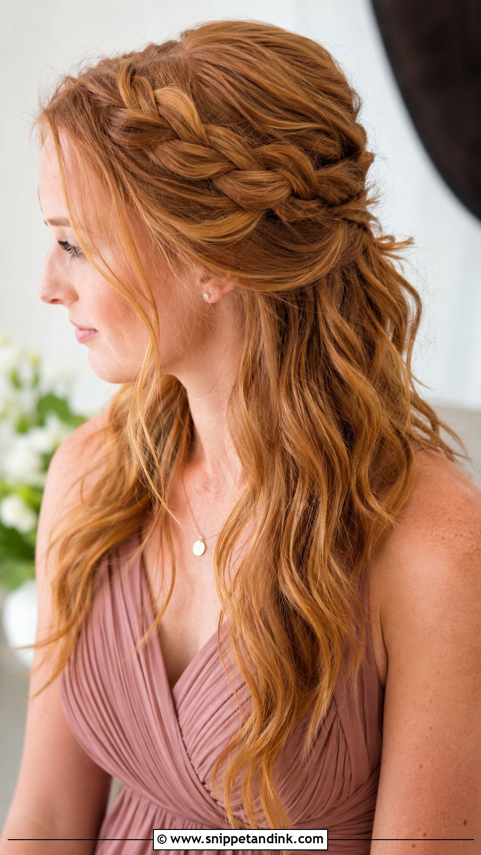 Bridesmaid Half Up Half Down Boho Braid - Snippet and Ink - 20 Bridesmaid Hairstyles Half Up Half Down Braid