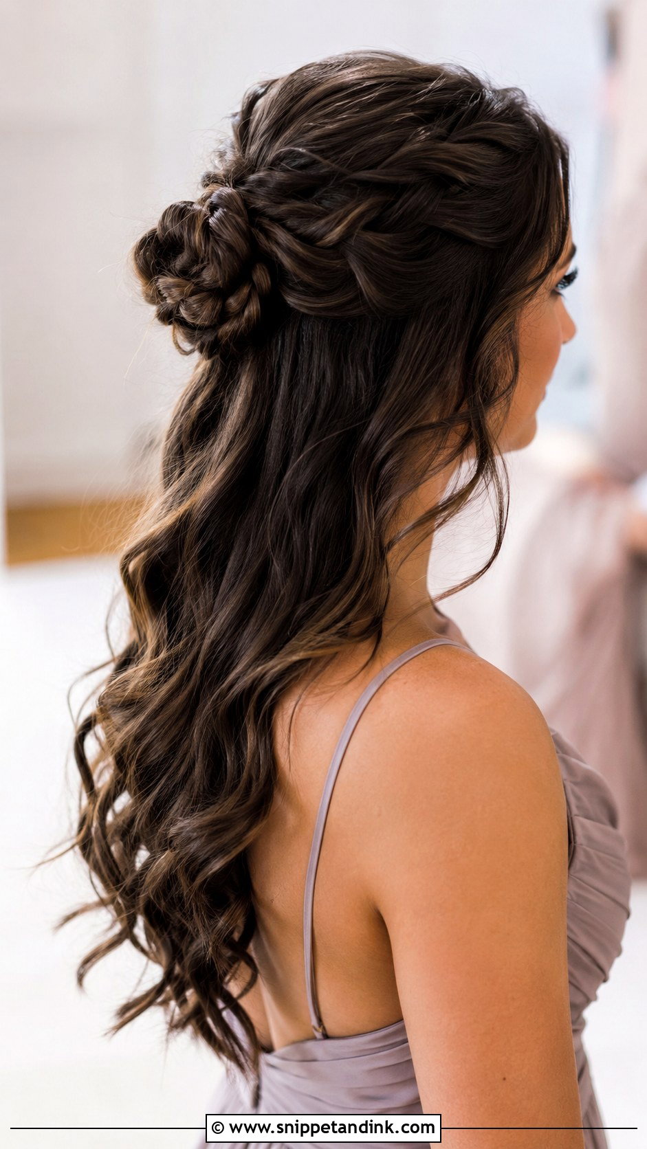 Bridesmaid Half Up Half Down Braided Bun - Snippet and Ink - 20 Bridesmaid Hairstyles Half Up Half Down Braid